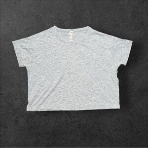 Lululemon Cates Crop Tee Women’s Size 2 Grey Pima Cotton‎ Soft Cortez